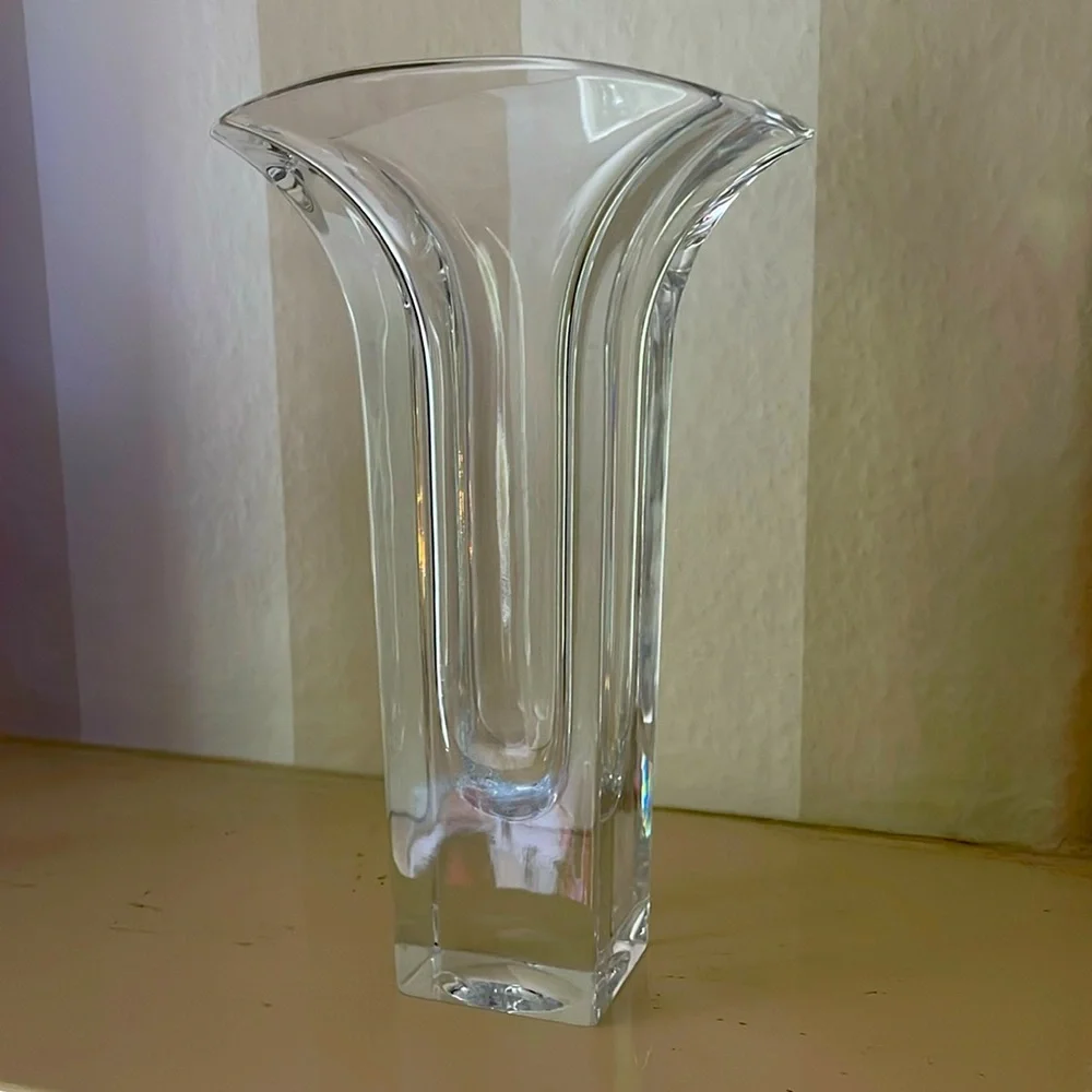 Vintage discontinued Nambe full lead Crystal Vase signed